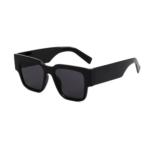 YAMEIZE Vintage Sonnenbrille Quadrat Groß Klassische Retro Sonnenbrille für Damen Herren Dicke Klobiger Rahmen Quadratisch Brille UV400 Schutz von YAMEIZE