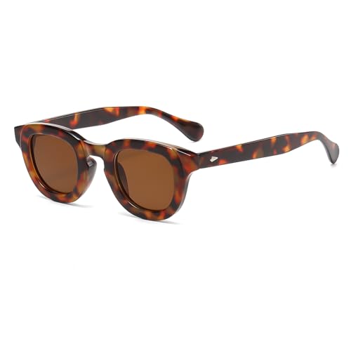 YAMEIZE Retro Runde Sonnenbrille Vintage Sonnenbrille Rund Herren Damen 90er Klassisch Sonnenbrille Dicker Rahmen für Reise Fahren von YAMEIZE