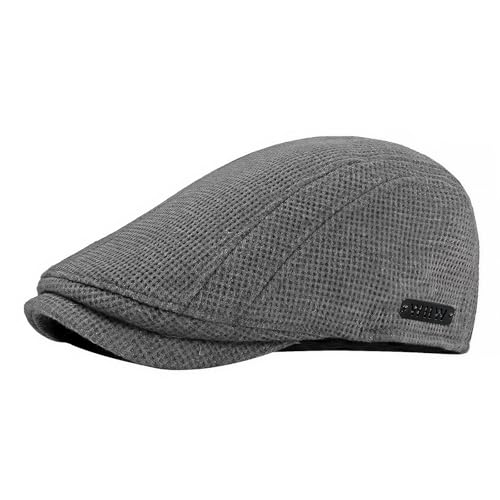 YAMEIZE Retro Stil Flache Kappe für - Damen Herren Einstellbare Warme Hut Gefüttert Cabbie Ivy Cap Trendige Baskenmütze Peaky Flache Kappe Fahren von YAMEIZE