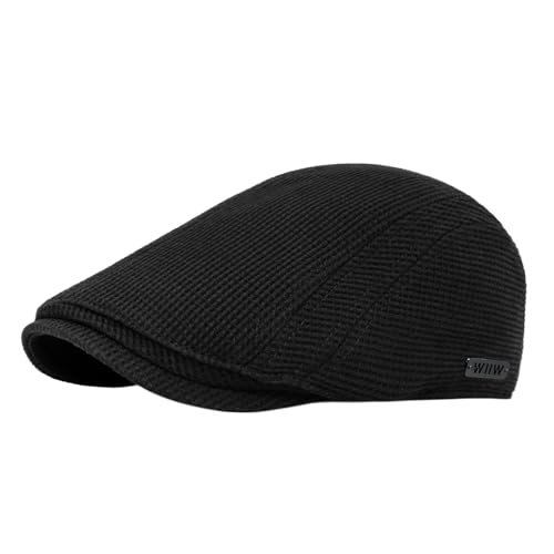 YAMEIZE Retro Stil Flache Kappe für - Damen Herren Einstellbare Warme Hut Gefüttert Cabbie Ivy Cap Trendige Baskenmütze Peaky Flache Kappe Fahren von YAMEIZE