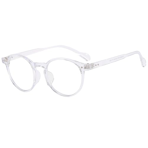 YAMEIZE Runde Blaulichtfilter Brille für Damen Herren Ovale Blaulichtfilter Computerbrille Leicht Rundrahmen Retro Anti Blaulicht Brille Überanstrengung der Augen von YAMEIZE