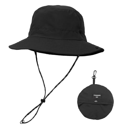 YAMEIZE Sommer UPF 50 + Eimer Hut - with String Mit für Damen Herren Wasserdicht UV-Schutz Safari Hut Angelhut Wandern Strand Wandern Klettern von YAMEIZE