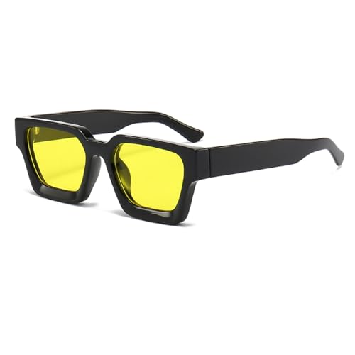 YAMEIZE Rechteckige Vintage Sonnenbrille Damen-Y2k mit UV400 Schutz Trendige Quadratischem Rahmen von YAMEIZE