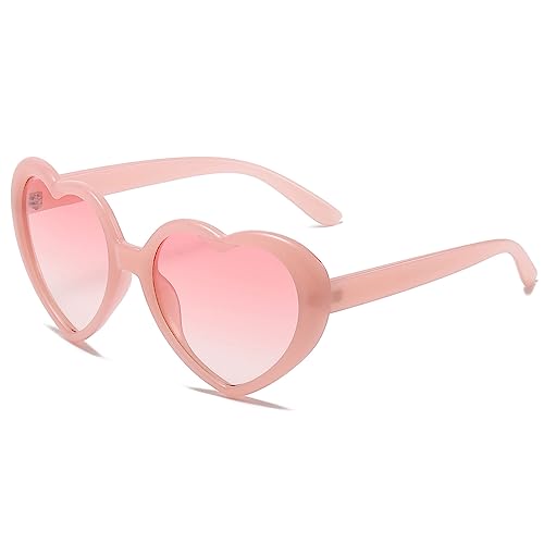 YAMEIZE Trendy 90s Polarisiert Love Herz - Sonnenbrille für Damen Herren Heart Retro Herz Form Brille Vintage Coloful Funny Party im Freien von YAMEIZE