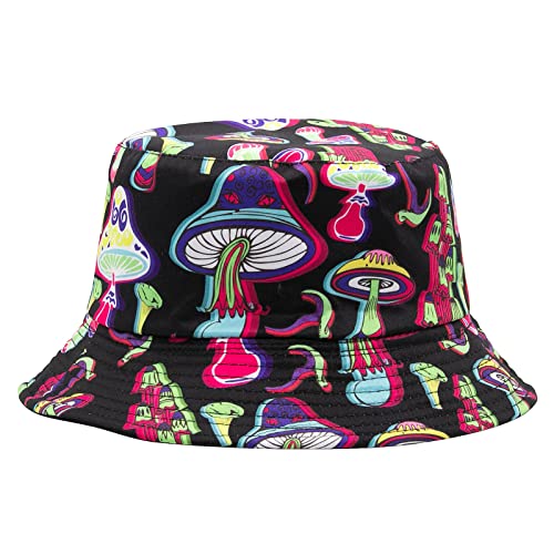 YAMEIZE Trendy Bucket Hat Sommer für Damen Herren Teens Double-Side Fischerhüte Stylish Reversible Eimer Hut Pilz Hut Sonne Wandern Strand Outdoor von YAMEIZE