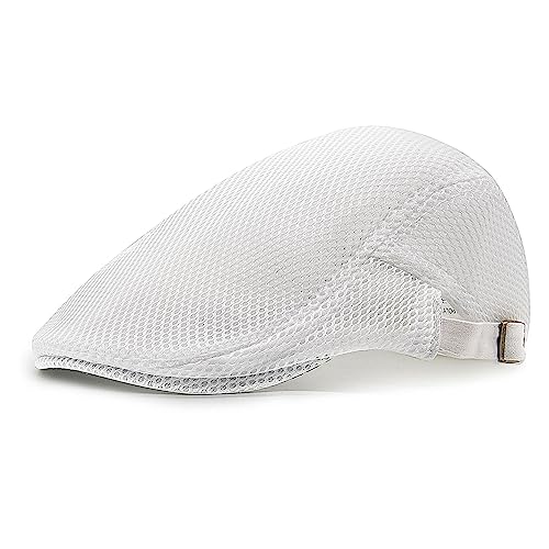 YAMEIZE Trendy Mesh Flat Cap Cabbie - Barett Newsboy Hut für Damen Herren Einstellbar Ivy Cap Vintage Schirmmütze Breathable Flat Cap Driving von YAMEIZE