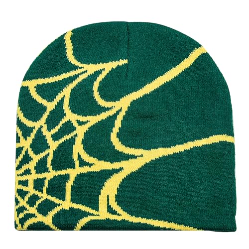 YAMEIZE Trendy Y2K Web Strickmützen für Damen Herren Beanie Mütze Web Soft Slouchy Knitted Hut Winter Skull Cap Outdoor von YAMEIZE