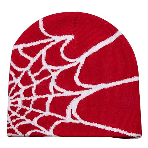 YAMEIZE Trendy Y2K Web Strickmützen für Damen Herren Beanie Mütze Web Soft Slouchy Knitted Hut Winter Skull Cap Outdoor von YAMEIZE