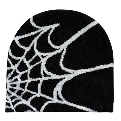 YAMEIZE Trendy Y2K Web Strickmützen für Damen Herren Beanie Mütze Web Soft Slouchy Knitted Hut Winter Skull Cap Outdoor von YAMEIZE