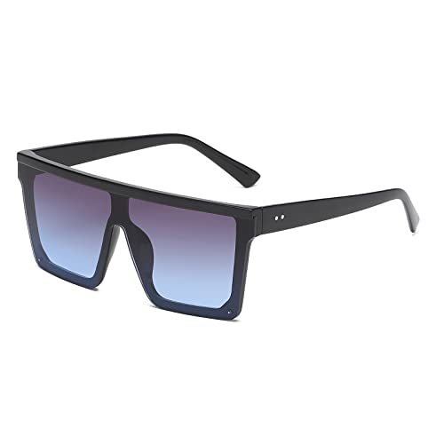 YAMEIZE Übergroße Vintage-Sonnenbrille für Damen UV400-Schutz Trendy Square Eyewear Outdoor (Grau Blau) von YAMEIZE