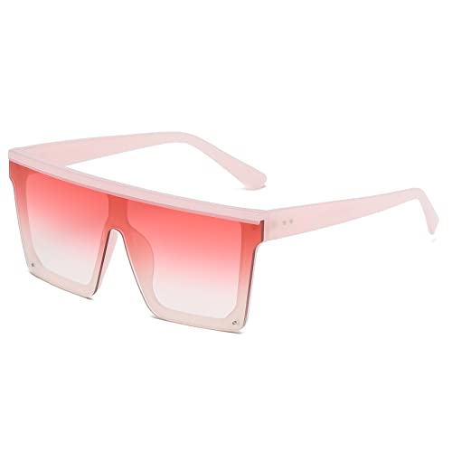 YAMEIZE Übergroße Vintage-Sonnenbrille für Damen UV400-Schutz Trendy Square Eyewear Outdoor (Rosa) von YAMEIZE