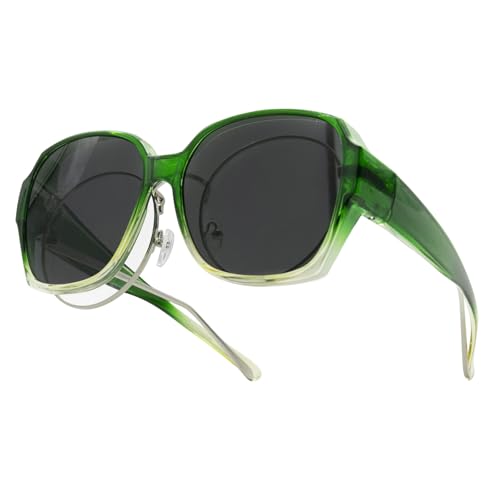 YAMEIZE Überzieh Sonnenbrille für Damen Herren - Vintage Anti Glare UV400 Schutz Rechteck Over Quadratische Überbrille Fahren Outdoor von YAMEIZE