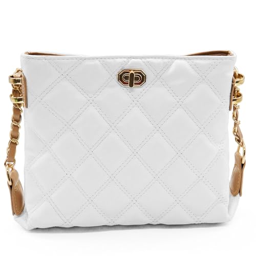 YAMEIZE Umhängetasche Damen Handtasche Crossbody Bag Handytasche Schultertasche Moda Leder Tasche Handy Portemonnaie Tasche mit Kettengürtel von YAMEIZE