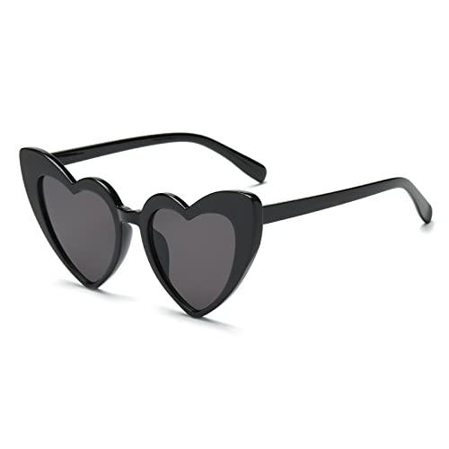 YAMEIZE Vintage Love Heart Sonnenbrille für Damen UV400 Schutzbrille Outdoor (Schwarz) von YAMEIZE