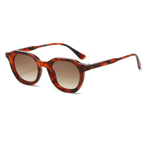 YAMEIZE Vintage Sonnenbrille Runde für Damen Herren-Retro Kleine Klassische Sonnenbrille Rund Schmales Brille UV400 Schutz von YAMEIZE