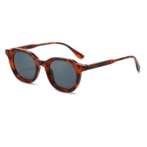 YAMEIZE Vintage Runde Sonnenbrille für Frauen Männer Retro Ovale Gläser 90er Kreis Rahmen UV400 Schutz von YAMEIZE