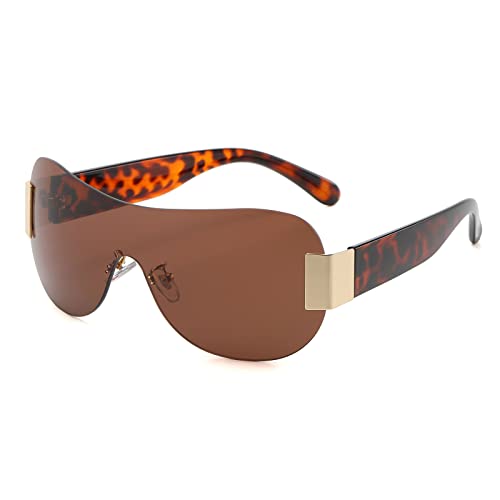 YAMEIZE Vintage Y2K Wraparound Sonnenbrille für - Damen Herren Trendy Oval Wrap Around UV400 Schutz Retro Brille Fahrende Partei von YAMEIZE