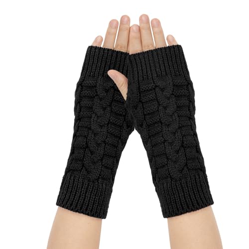 YAMEIZE Y2K Fingerlose Strick Handschuhe für Damen Herren Herbst Winter Warme Strick Handschuhe Outdoor Fahren von YAMEIZE
