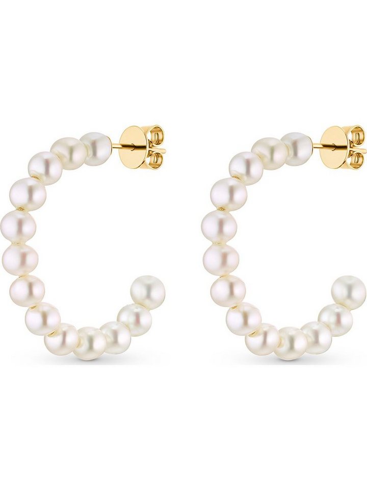 YAMOKO Paar Creolen YAMOKO Damen-Creolen 585er Gelbgold Süßwasserperle (Paar) von YAMOKO