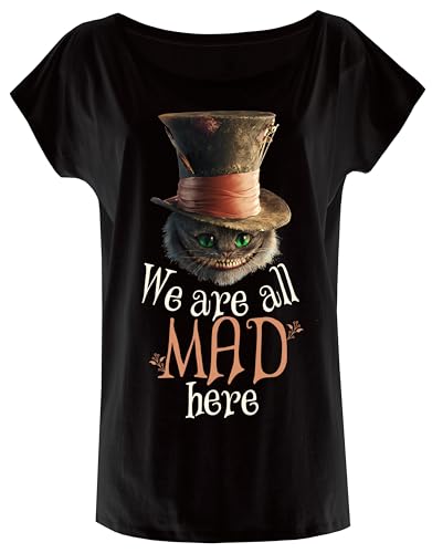 Alice im Wunderland We Are All Mad Here Frauen T-Shirt schwarz XXL von Alice in Wonderland