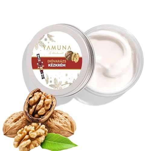 YAMUNA NATURAL BEAUTY– Intensive Feuchtigkeitspflege für beanspruchte Hände, schützt mit natürlichen Inhaltsstoffen.Ideal für trockene Haut für zarte, geschmeidige Haut. (50 ml, Nusszauber) von YAMUNA NATURAL BEAUTY