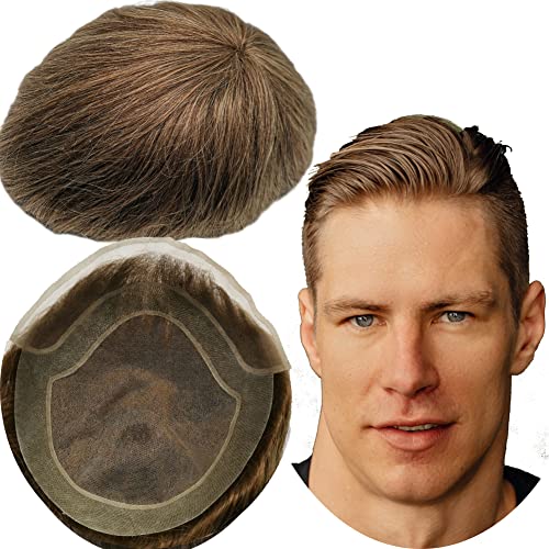 Echthaar Toupet für Männer,Yanahair Glattes Haar dünne französische Spitze gebleicht Knoten natürlichen Haaransatz Poly Haut Perücken Haut Haarsystem Europäische Perücke Mann(10x8",#4 hellbraun) Echthaar Toupet für Männer,Yanahair Glattes Haar dünne französische Spitze gebleicht Knoten natürlichen Haaransatz Poly Haut Perücken Haut Haarsystem Europäische Perücke Mann(10x8",#4 hellbraun) von YANAHAIR