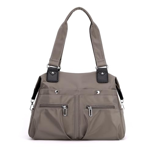 YANAIER Damen Handtasche Schultertasche Leicht Multi-Taschen Umhängetasche Shopper Tasche für Lässige Reisen Schule Braun von YANAIER