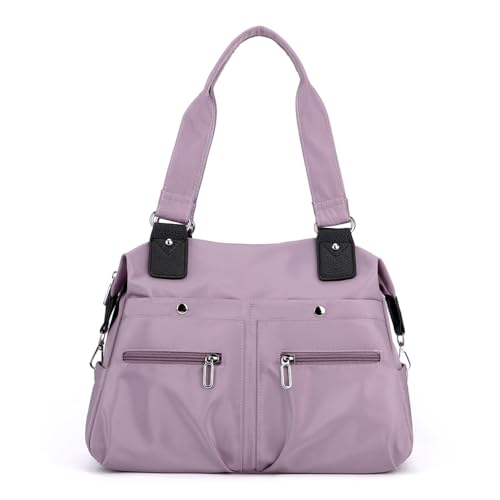 YANAIER Damen Handtasche Schultertasche Leicht Multi-Taschen Umhängetasche Shopper Tasche für Lässige Reisen Schule Hellviolett von YANAIER