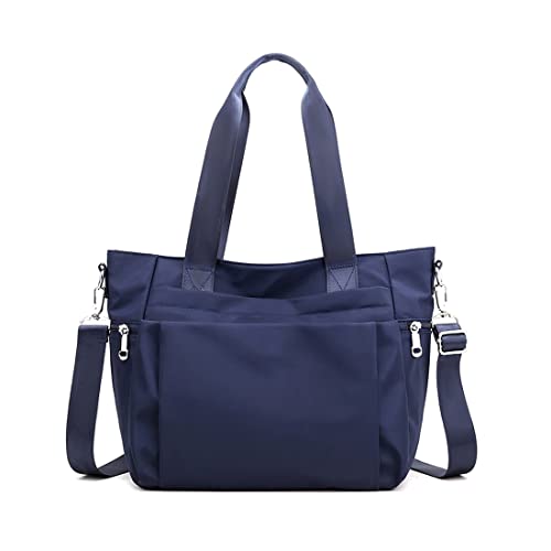 YANAIER Damen Handtaschen Schultertasche Wasserdicht Nylon Casual Multifunktionale Umhängetaschen Damen Hobos Schultertasche Shopper Tasche Dunkelblau von YANAIER