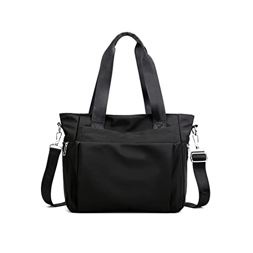YANAIER Damen Handtaschen Schultertasche Wasserdicht Nylon Casual Multifunktionale Umhängetaschen Damen Hobos Schultertasche Shopper Tasche Schwarz von YANAIER