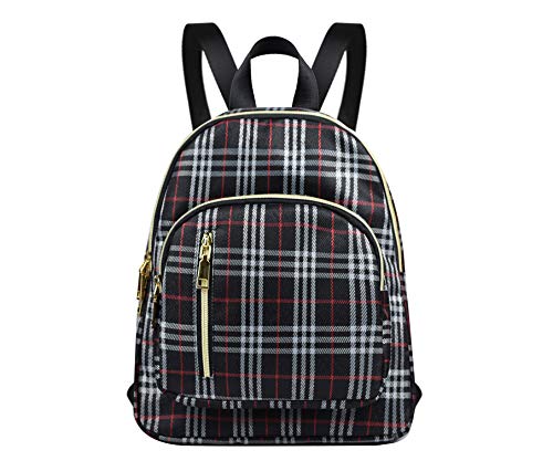 YANAIER Damen Mini Rucksack Wasserdichte Nylon Klein Anti-Diebstahl Daypack beiläufige Spielraum Tagesrucksack Mädchen Schultertaschen Schwarzes Plaid YANAIER Damen Mini Rucksack Wasserdichte Nylon Klein Anti-Diebstahl Daypack beiläufige Spielraum Tagesrucksack Mädchen Schultertaschen Schwarzes Plaid von YANAIER