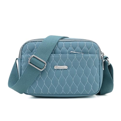 YANAIER Handtasche Damen Umhängetasche Kleine Tasche Wasserdicht Schultertasche Frauen Kleine GeldböRse Brieftasche Mode Damentaschen Blau-2 von YANAIER