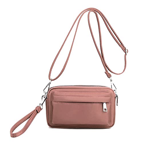 YANAIER Handy Schultertasche Damen Kleine Tasche Umhängetasche Crossbody Handytasche Phone Bag für Frauen Mädchen Fleisch rosa von YANAIER