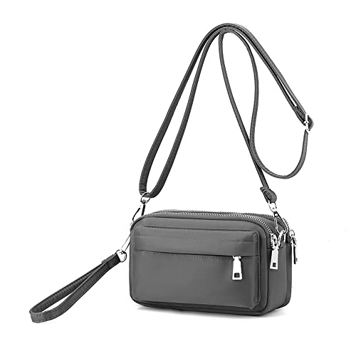 YANAIER Handy Schultertasche Damen Kleine Tasche Umhängetasche Crossbody Handytasche Phone Bag für Frauen Mädchen Grau von YANAIER