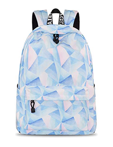 YANAIER Mädchen Schulrucksack Modischer Freizeitrucksack für Frauen Teenager Jungen Wasserdicht Tasche Schulranzen Tagesrucksack mit Laptopfach (Hellblau) von YANAIER