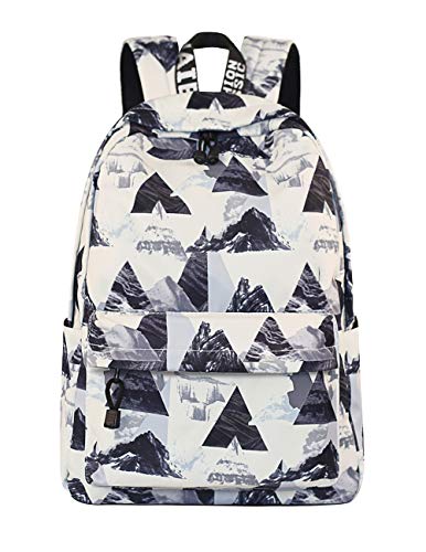 Mädchen Schulrucksack Modischer Freizeitrucksack für Frauen Teenager Jungen Wasserdicht Tasche Schulranzen Tagesrucksack mit Laptopfach Grauer Berg von YANAIER