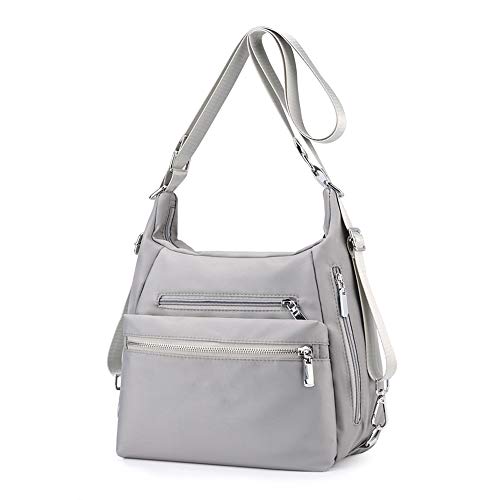 YANAIER Rucksack Tasche Damen 3 in 1 Handtasche Schultertasche Stilvolle Multifunktionale Umhängetaschen für Reise Outdoor Alltag Schule Einkauf Grau von YANAIER