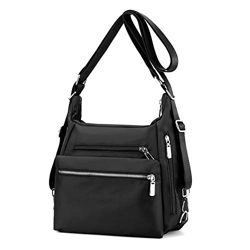 YANAIER Rucksack Tasche Damen 3 in 1 Handtasche Schultertasche Stilvolle Multifunktionale Umhängetaschen für Reise Outdoor Alltag Schule Einkauf Schwarz von YANAIER