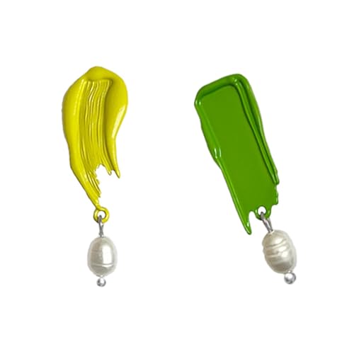 Moderne künstlerische Ohrringe mit Ölgemälde, Pinselstrich-Ohrringe für modische, jugendliche Frauen und Kunst, Metall von YANBOYI