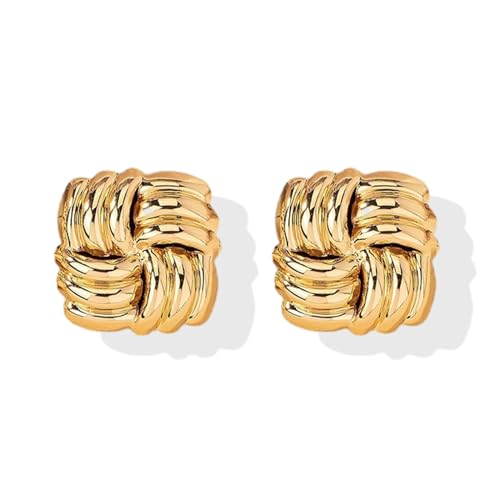 Chunky Gold Earrings for Women Trendy 14k Gold Statement Earrings Dainty Square Wings Textured Nugget Earrings Geometric Dangle Earrings Jewelry von YANCHUN