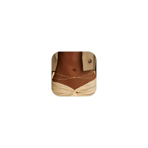 Goldfarbene Taillenkette für Damen, zierliche Taillenkette, Schmuck, mehrschichtige Bauchkette, sexy Körperkette, Metall, Kein Edelstein Goldfarbene Taillenkette für Damen, zierliche Taillenkette, Schmuck, mehrschichtige Bauchkette, sexy Körperkette, Metall, Kein Edelstein von YANCHUN