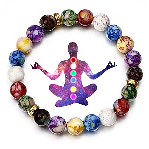Pulsera Arus 7 Chakras Original,Healing Stones Bracelet Chakra Bracelets for Women 7 Chakra Bracelet Healing Crystal Stone Bracelets Yoga Balance Energy Volcanic Stones Bracelet Christmas Gifts von YANCHUN