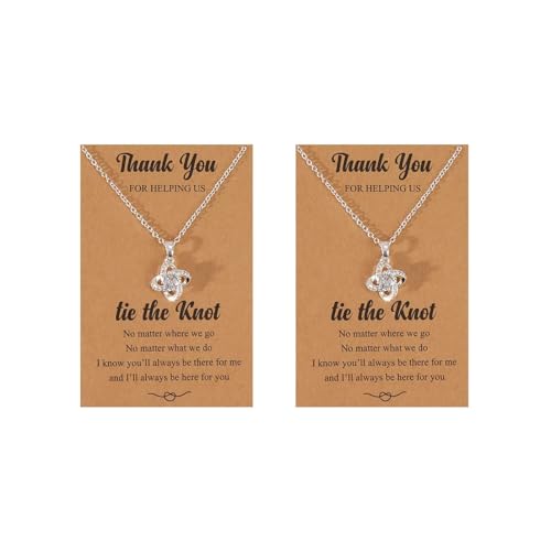 YANCHUN 2/4/6/8 Stück Brautjungfern-Geschenk Brautjungfern-Halskette für Frauen, Knoten binden, Hochzeitsgeschenke, Brautjungfern, Antragsgeschenk, Metall von YANCHUN