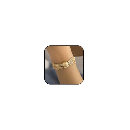 YANCHUN Goldfarbene klobige Armbänder für Frauen Goldfarbene Statement-Armbänder für Frauen Unregelmäßiges offenes breites Armreif-Armband Schmuck Geschenk 2025 von YANCHUN