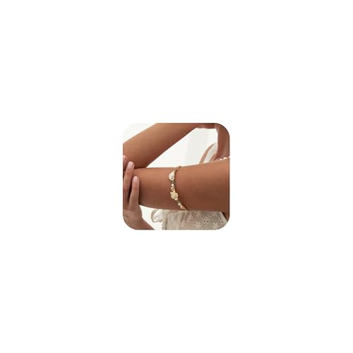 YANCHUN Goldfarbenes Muschelarmband Zierliche Perlenarmbänder für Frauen Stack Boho Sommer Strandschmuck für Frauen Trendig 2025 YANCHUN Goldfarbenes Muschelarmband Zierliche Perlenarmbänder für Frauen Stack Boho Sommer Strandschmuck für Frauen Trendig 2025 von YANCHUN
