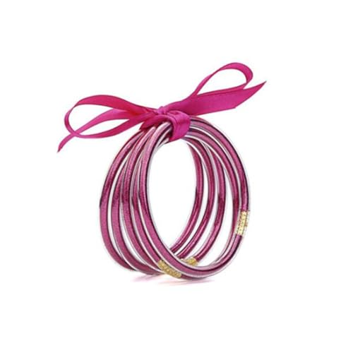 YANCHUN Niedliche Gelee-Armreifen Armbänder für Frauen, 80er-Jahre-Stil, Neon-Kleid, glitzernd, Gelee, Buddha, buddhistisches Armband für Frauen, trendiges 2025, Leder, Kein Edelstein von YANCHUN