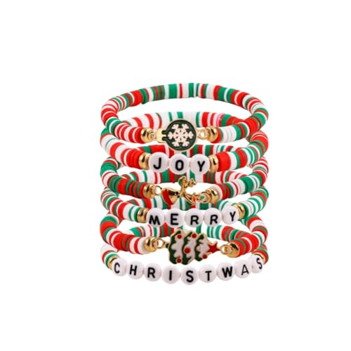 YANCHUN Weihnachten Armband Cute Xmas Armbänder Stack Clay Armband Stretch Weihnachten Charme Armbänder Soft Pottery Armband Layered Weihnachten Armbänder Cute Christmas Jewelry Geschenk YANCHUN Weihnachten Armband Cute Xmas Armbänder Stack Clay Armband Stretch Weihnachten Charme Armbänder Soft Pottery Armband Layered Weihnachten Armbänder Cute Christmas Jewelry Geschenk von YANCHUN