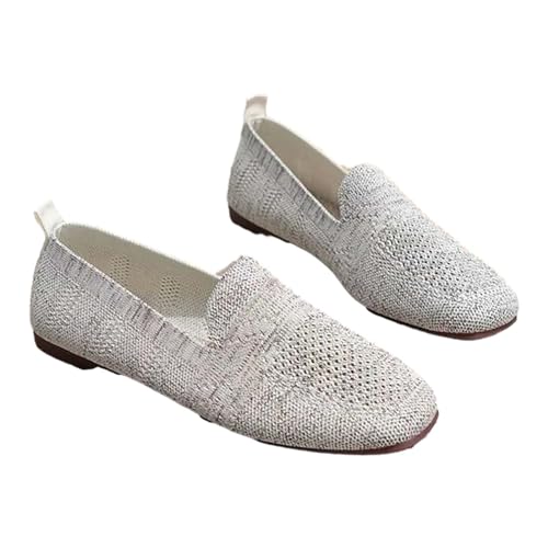 Flache Schuhe Damen Sommer - Freizeitschuhe Mokassins Strick Slip on Loafers Sommerschuhe Bequem Weichen Sohle Halbschuhe Walking Shoes rutschfest Einzelne Schuhe Arbeitsschuhe Flache Schuhe Damen Sommer - Freizeitschuhe Mokassins Strick Slip on Loafers Sommerschuhe Bequem Weichen Sohle Halbschuhe Walking Shoes rutschfest Einzelne Schuhe Arbeitsschuhe von YANFJHV
