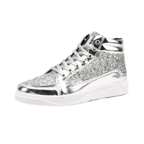 Freizeitschuhe Herren Bequem Glitzer Sportschuhe High Top Sneakers Schnürsenkel Turnschuhe Extra Weit Walkingschuhe Streetwear Hip Hop Abendschuhe Blinkend Flexibel Joggingschuhe Lederstiefel Freizeitschuhe Herren Bequem Glitzer Sportschuhe High Top Sneakers Schnürsenkel Turnschuhe Extra Weit Walkingschuhe Streetwear Hip Hop Abendschuhe Blinkend Flexibel Joggingschuhe Lederstiefel von YANFJHV