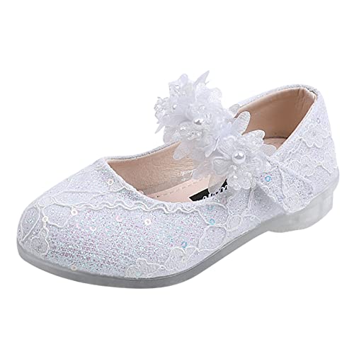 Kinder Kostüm Mädchen Prinzessin Schuhe - Flats Schuhe Schulschuhe Blume Einzelne Schuhe Festliche Schuhe Slip on Abendschuhe Tanzschuhe mit Klettverschluss Hochzeitsschuhe Loafers von YANFJHV